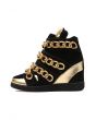 The Almost Chain Sneaker in Black Suede and Gold 3