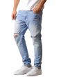 The Tapered Ripped Denim Jeans in Faded Indigo 1
