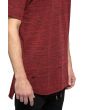 The Elongated Ripped Tee Contrast Zipper in Burgundy 4