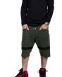 Drop Crotch Twill Jogger Shorts in Olive 2