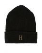 The Brass H Military Beanie in Black 1