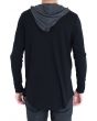 The LS Contrast Hoodie in Black & Charcoal