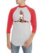 The Rumble Raglan in Red and Heather Grey 1