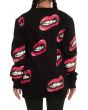 The LIPS Allover Loose Crewneck Sweatshirt in Black 4