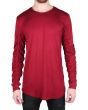 The Dyson Rouched Sleeve Sweater in Burgundy Terry 1