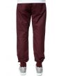 The Waxed Cotton Coated Twill Jogger Pants in Burgundy