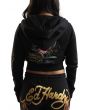 Tigers Orchid Black Crop Zip Hoodie 5