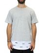 The Elongated Gray and White Ripped T-shirt in Ash Gray 1