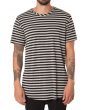 The Striped Curved Hem Tall Tee in Grey & Black