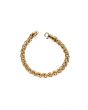 The Matte 18k Gold Plated Stainless Steel Wheat Link Bracelet in Gold 1