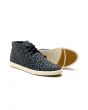 The Strayhorn Deep Navy Leopard Canvas Shoes in Black