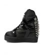 The Rodman Spike Sneaker in Black Pony Fur and Silver 3