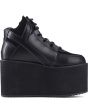 Y.R.U. for Women: Qozmo Hi Black Platform Sneakers 2