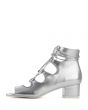 Jeffrey Campbell Astute Silver Lace-up Heel Booties Silver 2