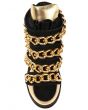 The Almost Chain Sneaker in Black Suede and Gold 5
