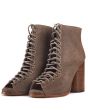 Jeffrey Campbell for Women: Free Love Taupe Heel Lace Up Booties 3