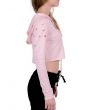 Fiona Distressed Crop Top in Pink 2