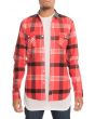 The Contrast Color Flannel Buttondown Shirt in Red