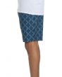 The Diamond Tile Belted Shorts in Navy
