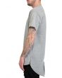 Elongated Zipper-Back Quilted Tee in Gray 2