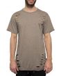 The Elongated Distressed Tee in Brown 1