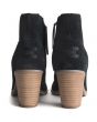 Toms for Women: Majorca Perforated Black Suede Heel Booties 4