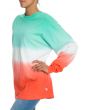 The Tess Women's Long Sleeve Ombre Football Tee in Blue and Orange 3