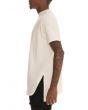 The Jackson Quilted Oversize Fit Longline tee in ivory