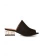 The Artica-2mp Sandal in Black Suede Gold 2