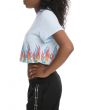 The Litty Cropped BF Tee in Light Blue