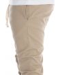 The Cyrene Easy Fit Zip Bottom Pant in Khaki Twill