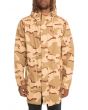Elongated Fishtail Twill Washed Parka in Desert Camo