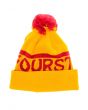 The Logo Pom Pom Beanie in Mustard and Red