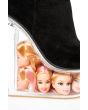 The Icy Shoe in Black Suede and Doll Heads 2