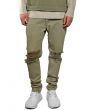 The Bleached Ripped Tapered Denim in Olive 1