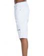 The Distressed Biker Shorts in White 3
