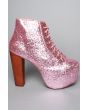 The Lita Shoe in Pink Glitter 1