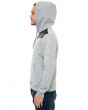 The Hoodie With Faux Leather in Heather Gray