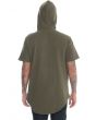 The SS Curved Hem Quarter Zip Hoodie in Olive 3