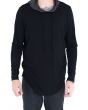 The LS Contrast Hoodie in Black & Charcoal