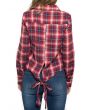 The Rose Fishtail Flannel Shirt in Red 3