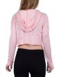 Fiona Distressed Crop Top in Pink 3