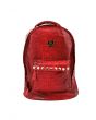 Mint Crocodile Stud Backpack Red 1