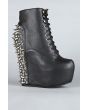 The Spike Damsel Shoe in Black and Silver 1