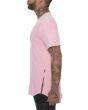 The Garment Dyed Side Zip Tee in Pink