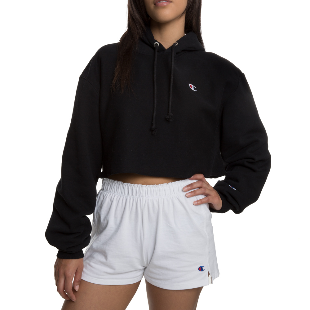 REVERSE WEAVE CROPPED CUT HOODIE