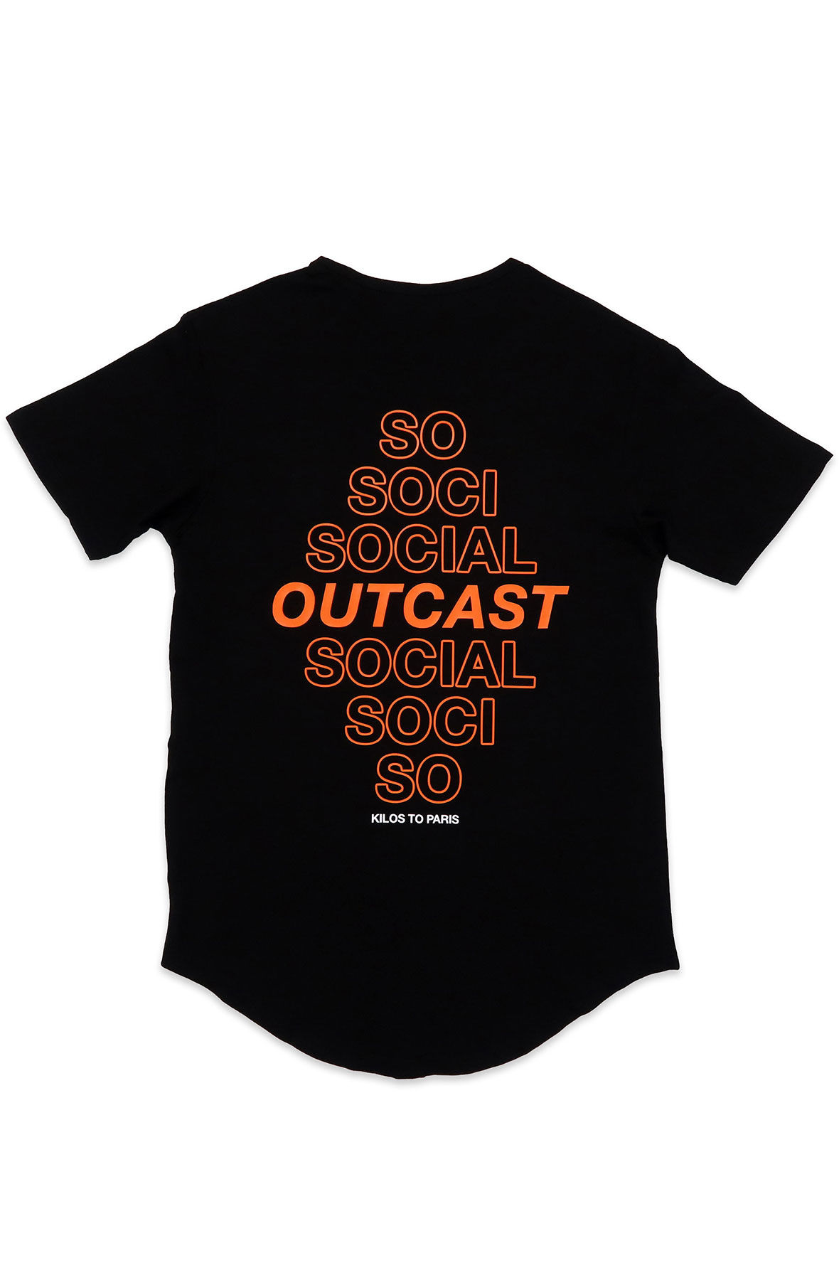 Social Outcast Scoop Tee in Orange and Black