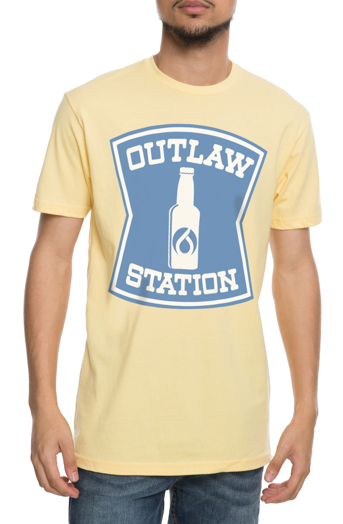 The Outlaw Station Tee in Banana Cream