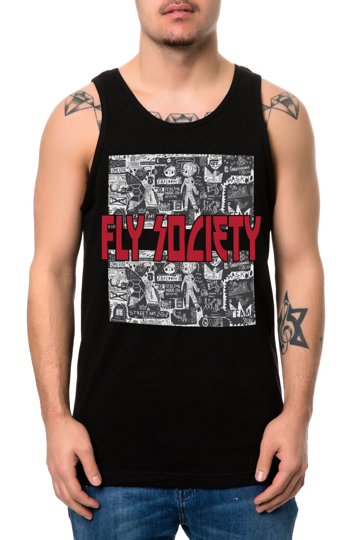 The Street Art Tank Top in Black