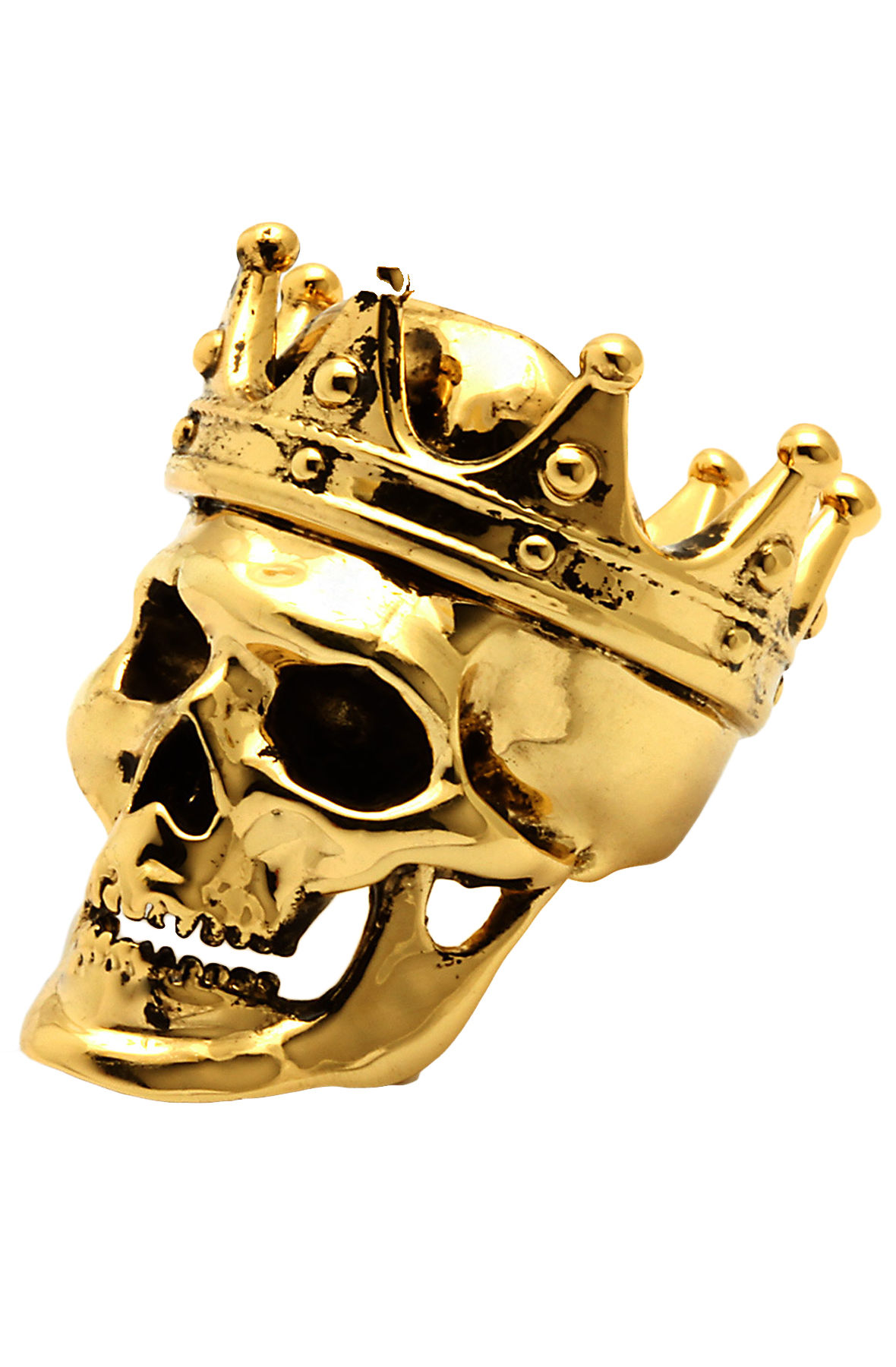 KING ICE The 14K Vintage Gold Crowned Skull Ring RGX10769-GLD - PLNDR